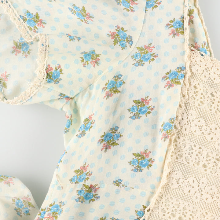 70'S Candi Jones floral print maxi length short sleeve flared dress women's M vintage /eaa354163