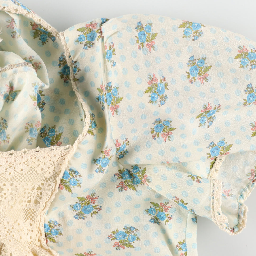 70'S Candi Jones floral print maxi length short sleeve flared dress women's M vintage /eaa354163