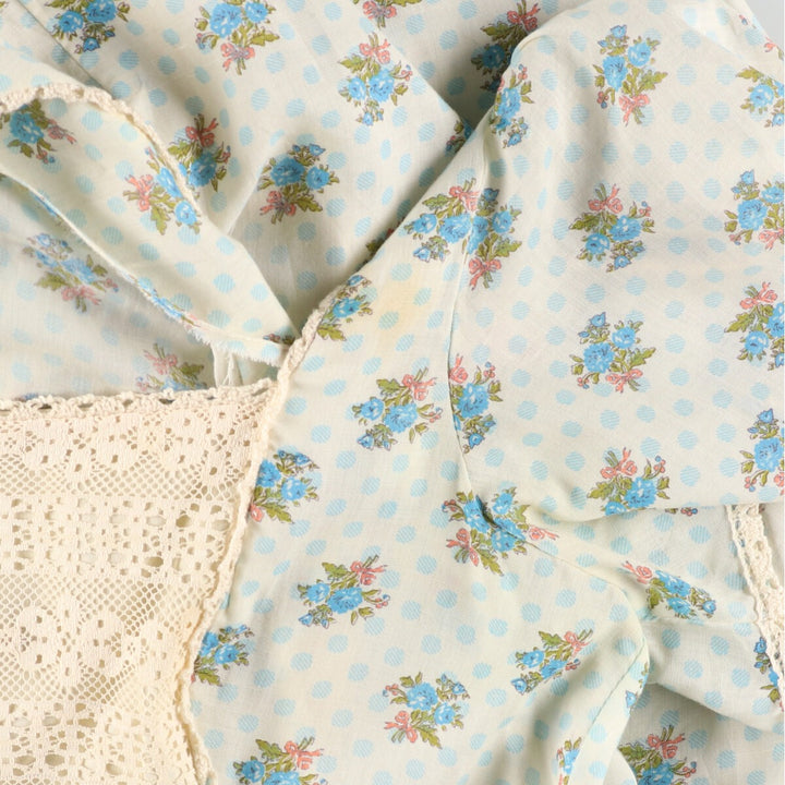 70'S Candi Jones floral print maxi length short sleeve flared dress women's M vintage /eaa354163