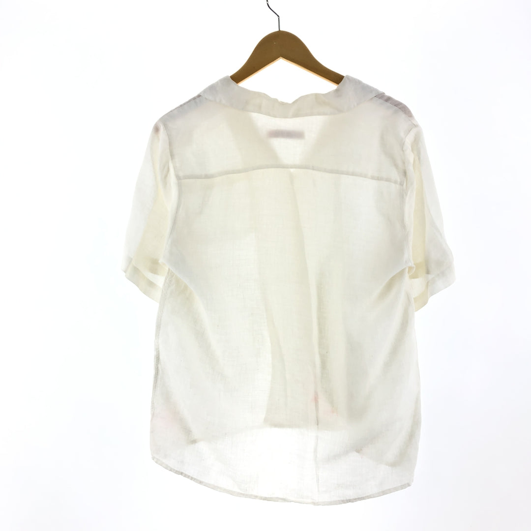 SHERBROUCK Short Sleeve Open Collar Linen Shirt Women's M /eaa354304