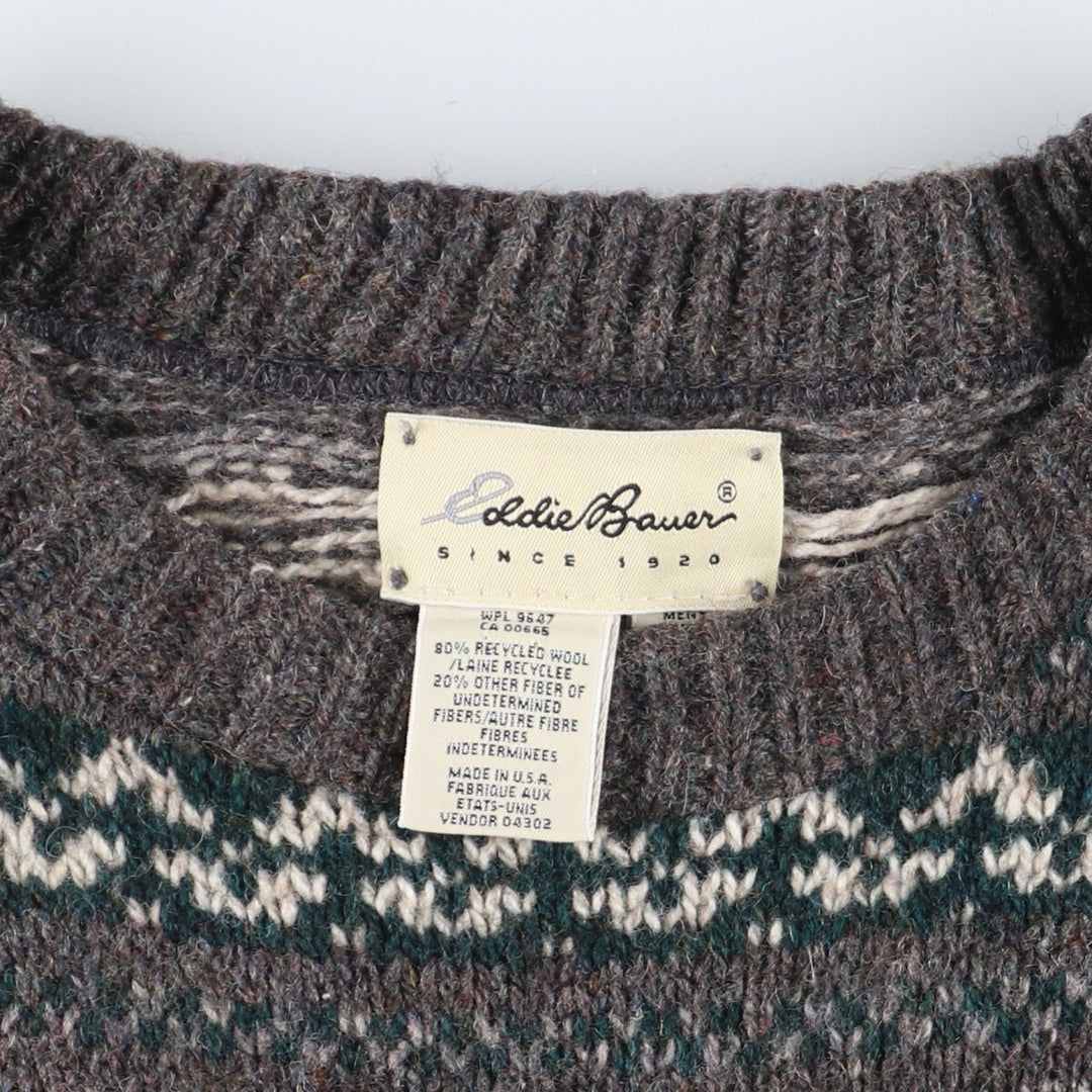 Eddie Bauer Nordic Pattern Wool Knit Sweater Made in USA Men's XL /eaa354388