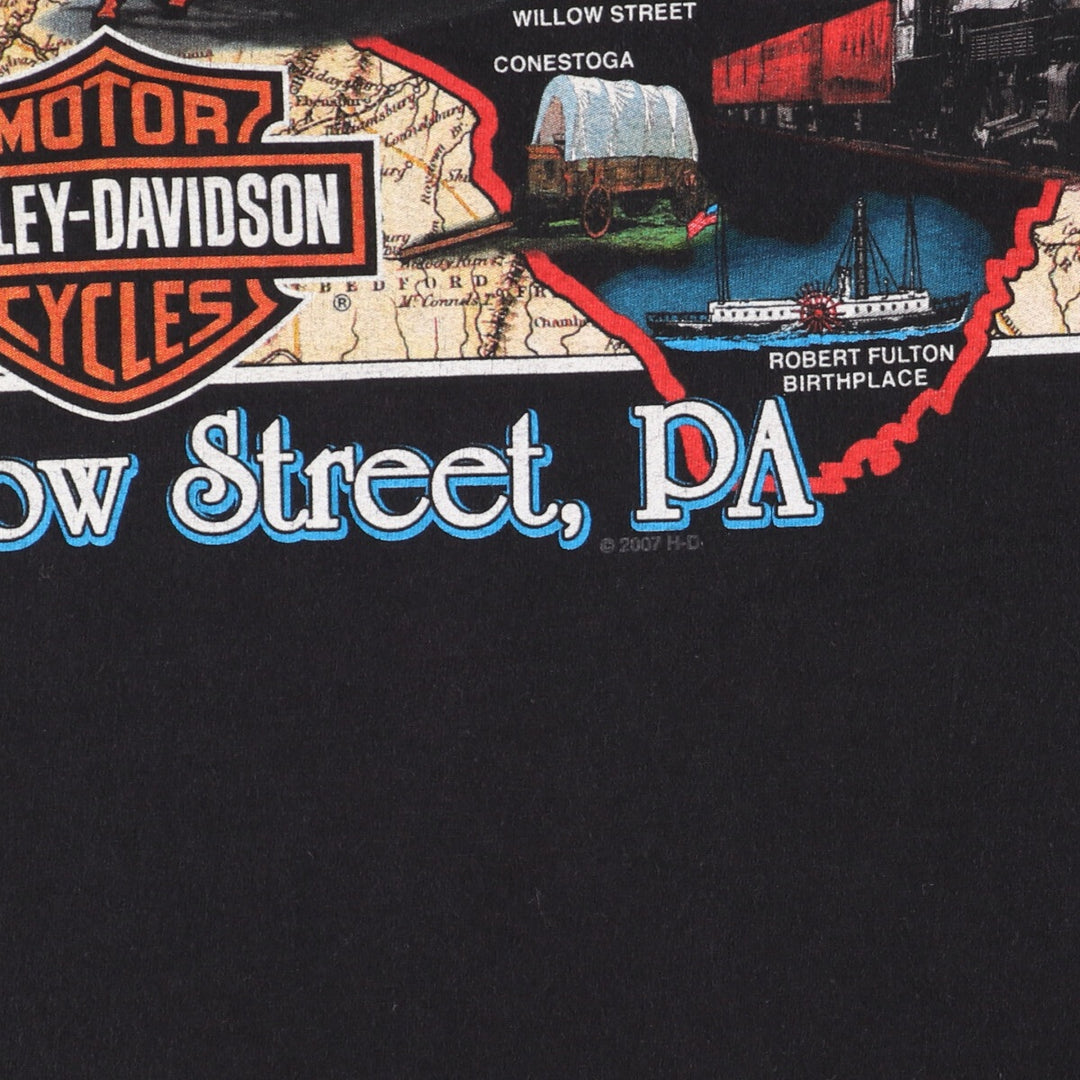 Harley-Davidson Back Print Pocket Motorcycle Bike T-Shirt Men's L /eaa354522