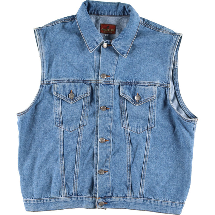 WHITE GOLD denim vest men's L /eaa355058