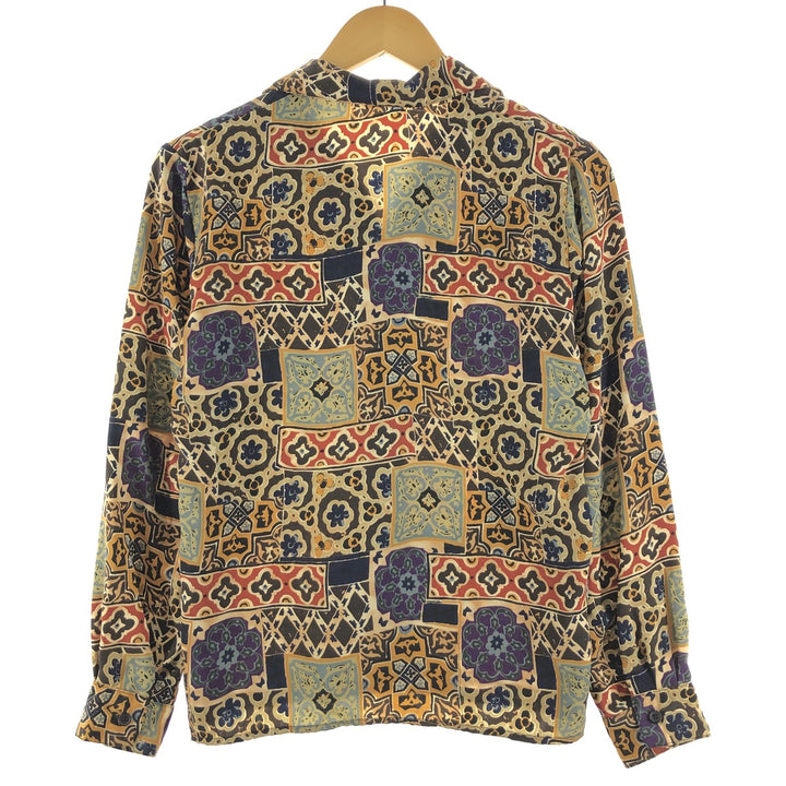 notations All-over print long sleeve open collar blouse ladies L /eaa355222