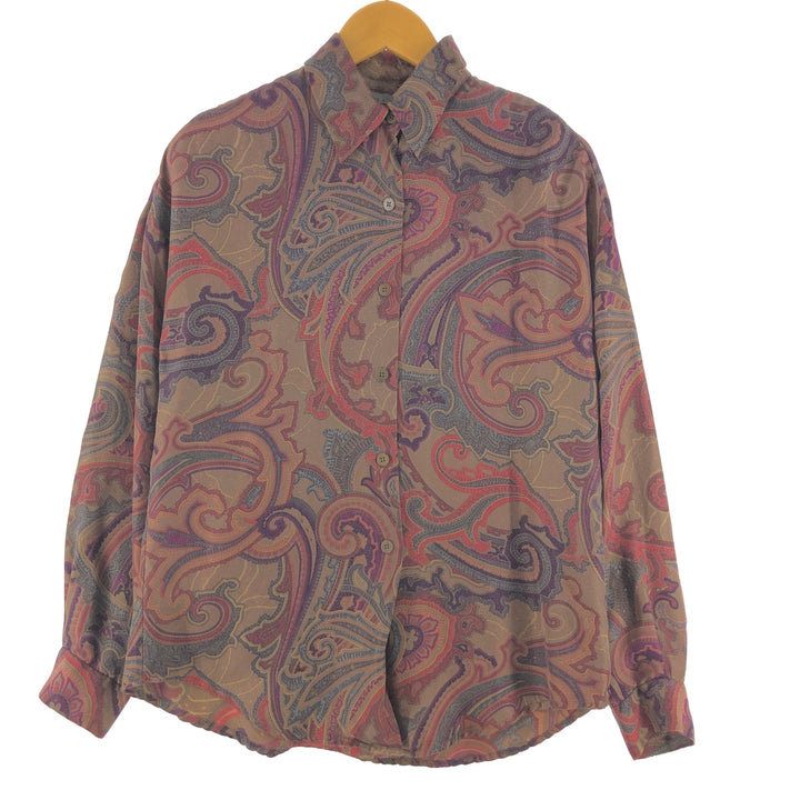 ELLEN TRACY All-over print long sleeve blouse Women's XL /eaa355224