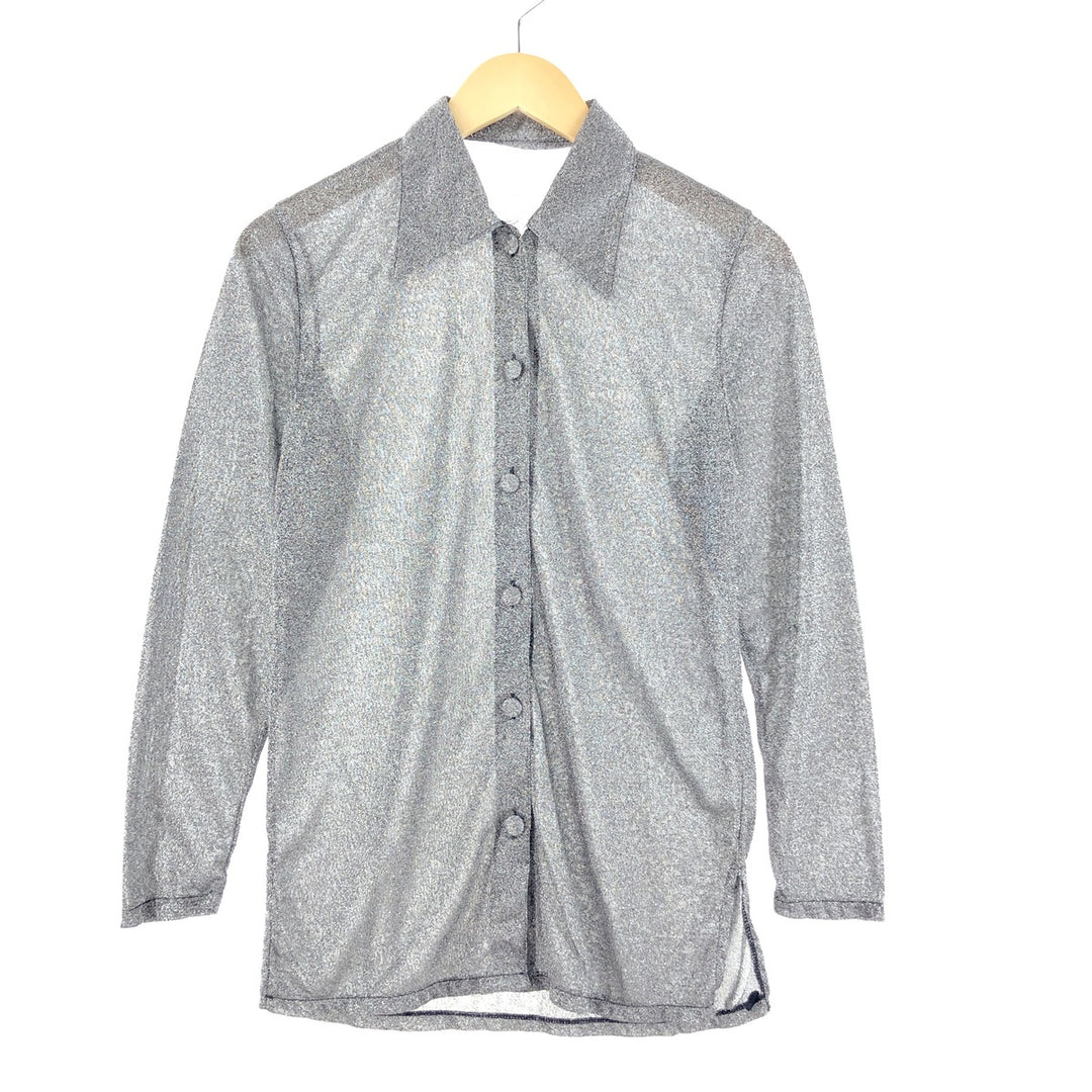 Long sleeve glitter shirt for women, size M /eaa355465