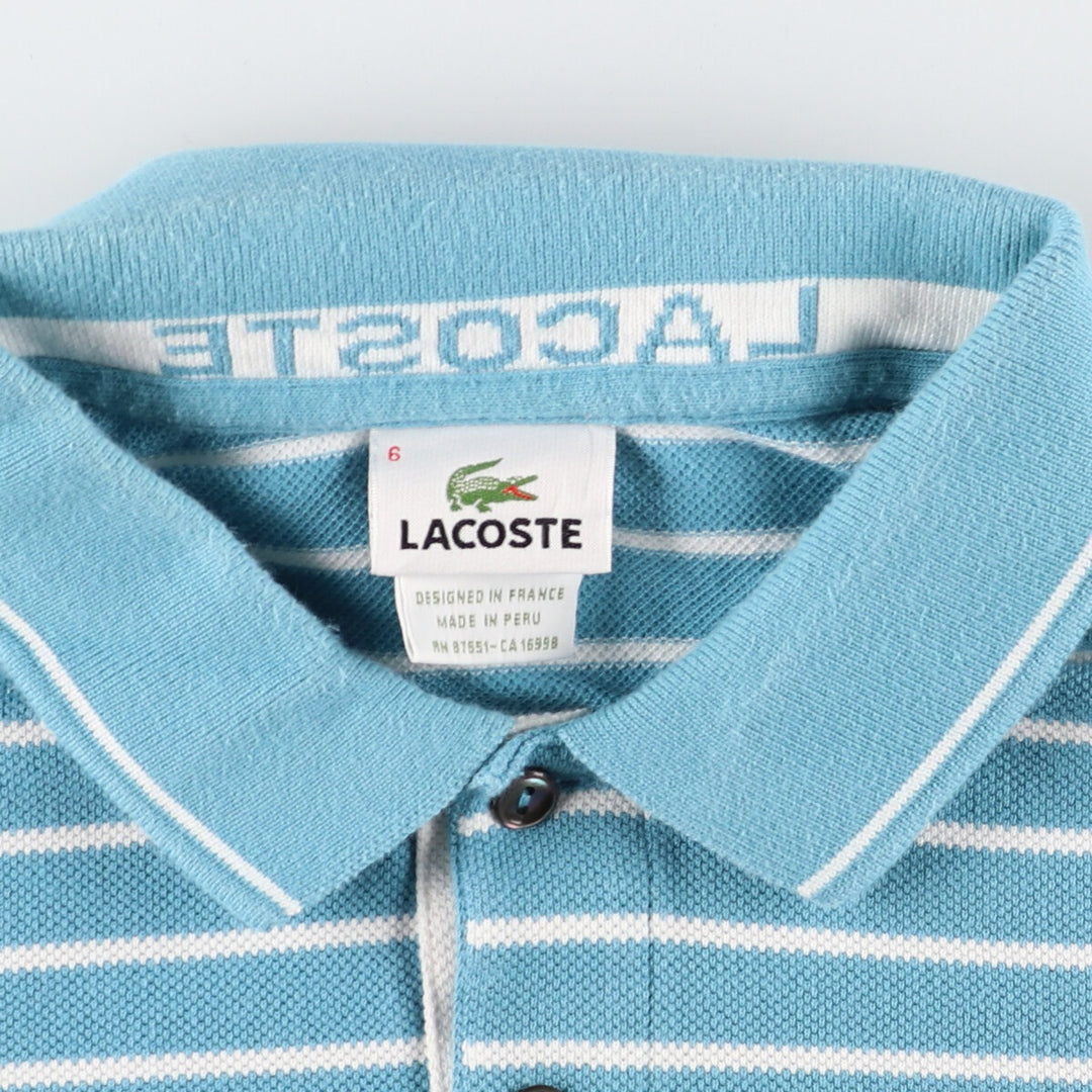 Lacoste LACOSTE French design short sleeve striped polo shirt size 6 men's L /eaa356224