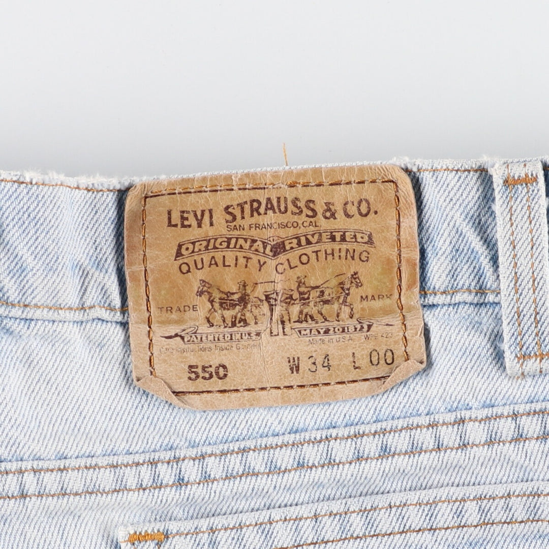 90'S Levi's 550 Relaxed Fit Denim Shorts, Made in USA, Men's, W34, Vintage / eaa356321