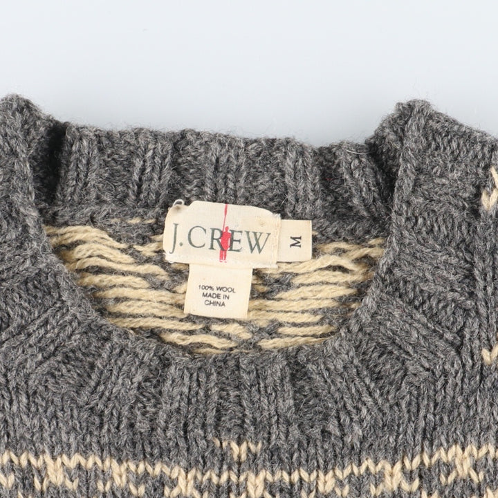 90'S J.Crew Snow Pattern Wool Knit Sweater Men's L Vintage /eaa356768