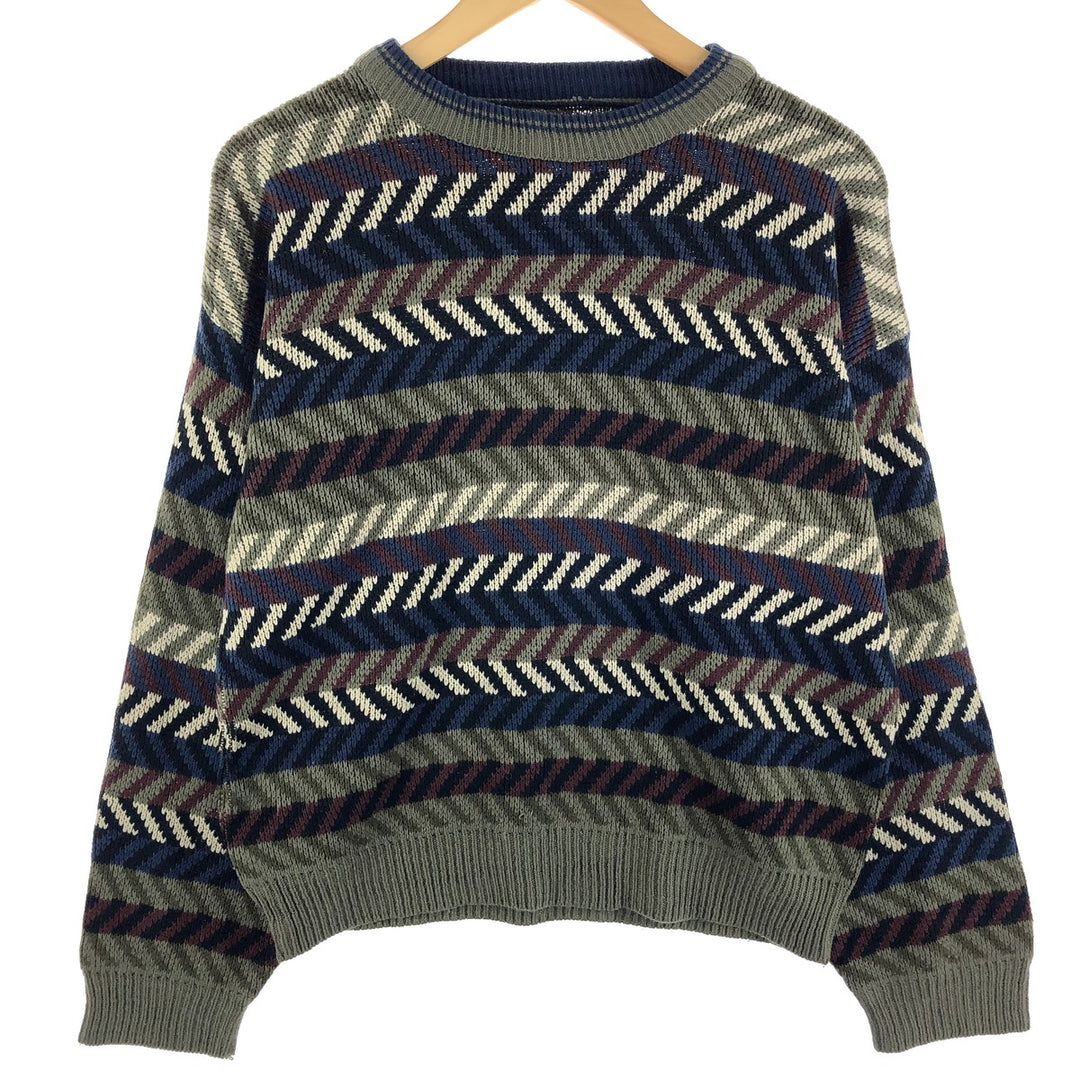 All-over print knit sweater for women, size L /eaa356784