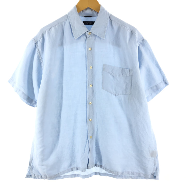 NAUTICA Short Sleeve Linen Shirt Men's XXL /eaa357277