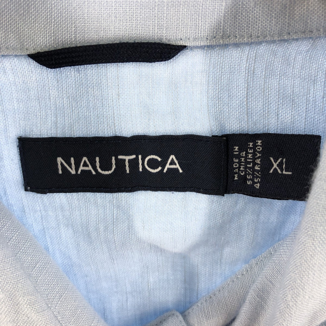 NAUTICA Short Sleeve Linen Shirt Men's XXL /eaa357277