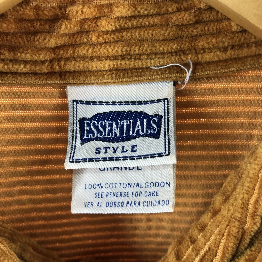 ESSENTIALS Long Sleeve Corduroy Shirt Women's XL /eaa357920