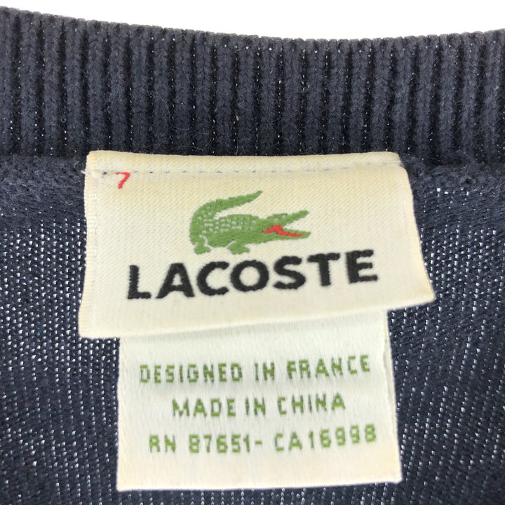 LACOSTE Border Pattern V-neck Cotton Knit Sweater Men's L /eaa358220