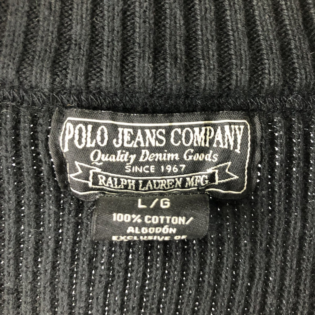 Ralph Lauren POLO JEANS COMPANY Lined Cotton Knit Half Zip Sweater Men's L /eaa358231