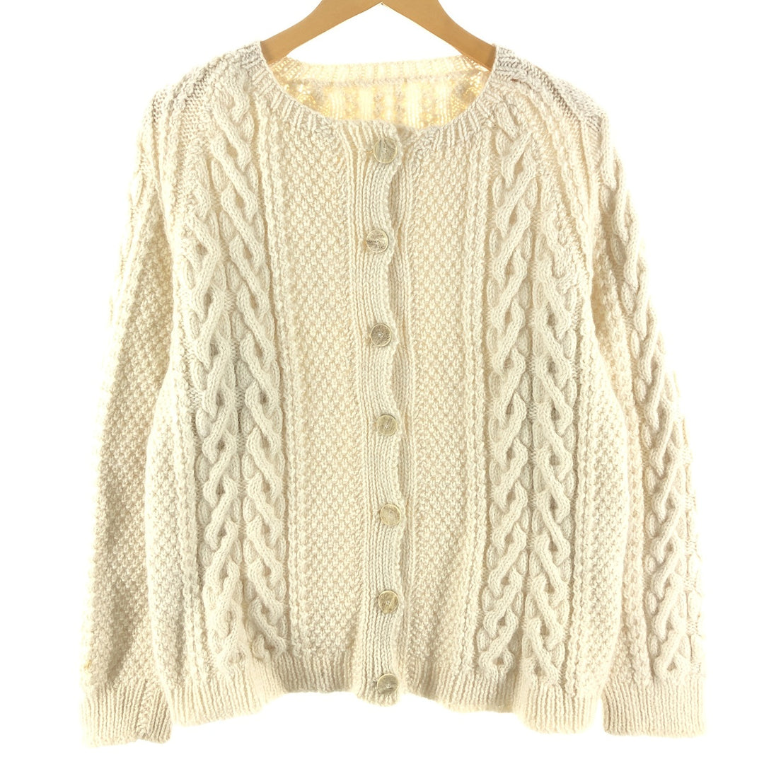 Fisherman Aran Knit Cardigan Women's L /eaa358240