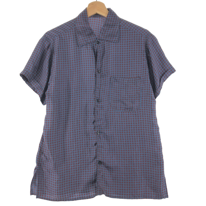 All-over print short-sleeve silk shirt, made in Italy, men's M /eaa358702