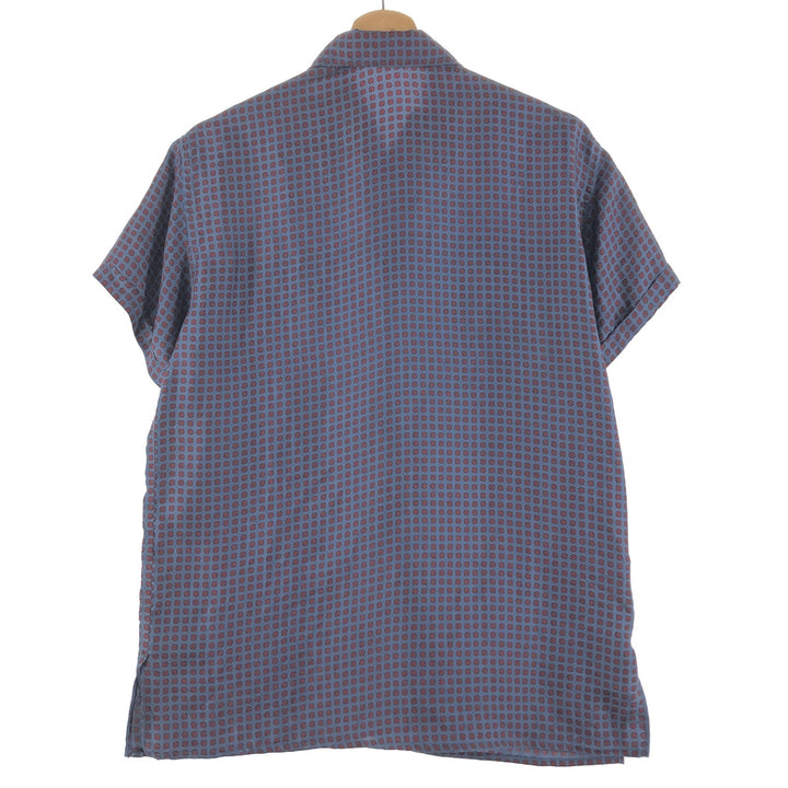 All-over print short-sleeve silk shirt, made in Italy, men's M /eaa358702