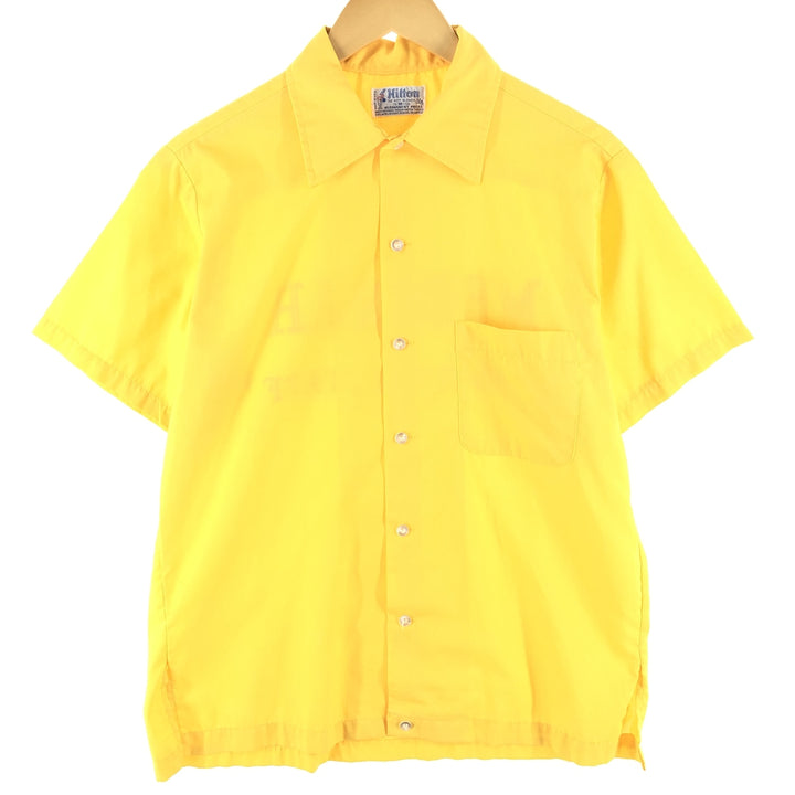 HILTON Bowling Shirt with Back Print, Made in USA, Men's M Vintage Second Hand