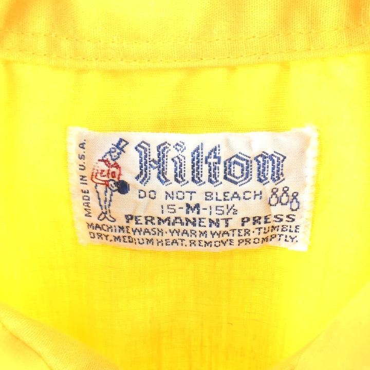 HILTON Bowling Shirt with Back Print, Made in USA, Men's M Vintage Second Hand