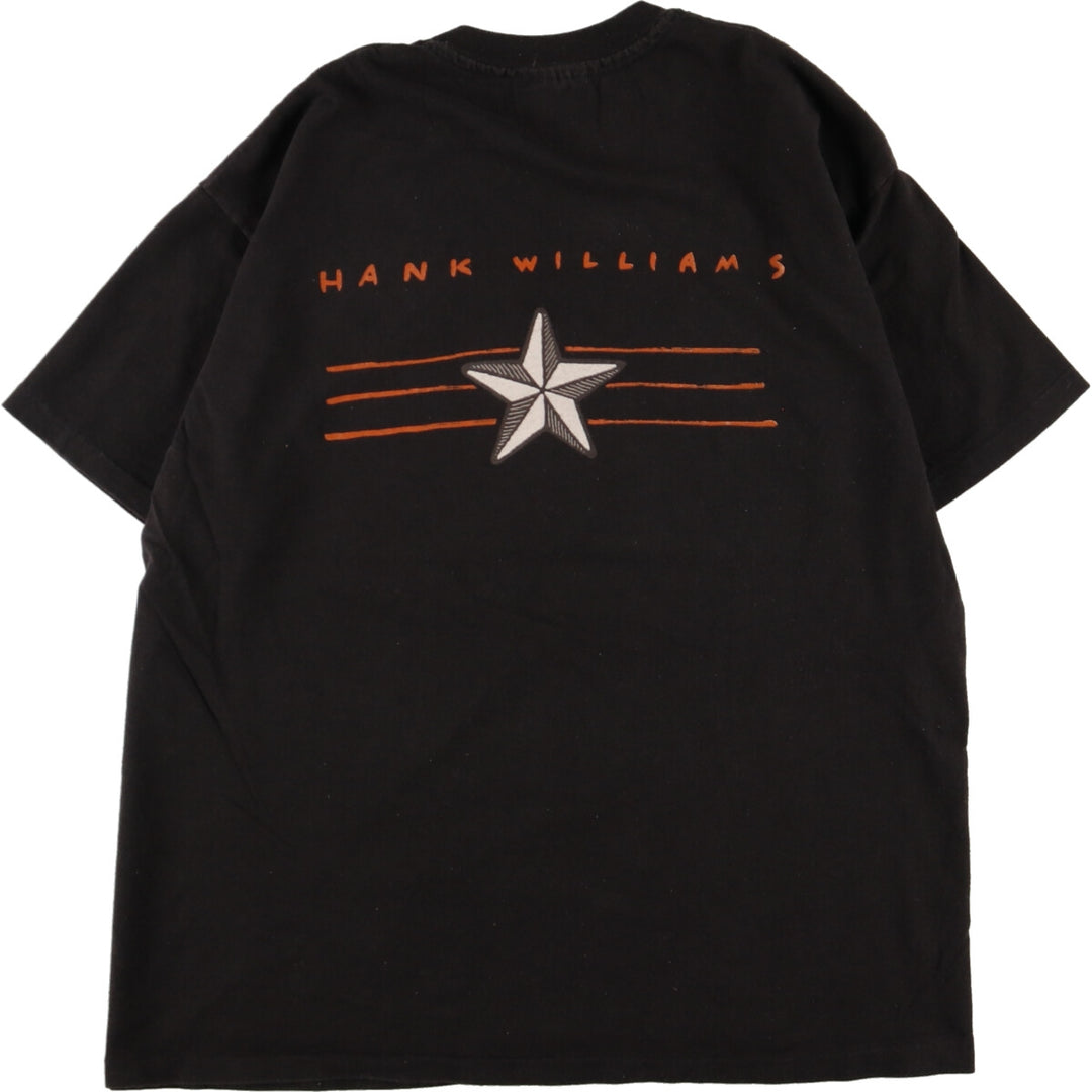 90'S Hanes HANK WILLIAMS Hank Williams Band T-Shirt Band T Made in USA Men's XL Vintage /eaa359560