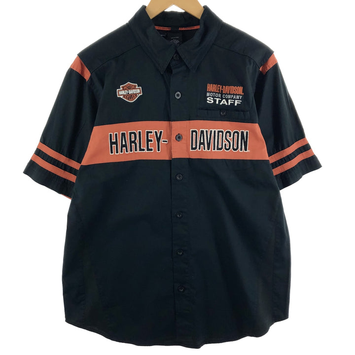 Harley-Davidson Embroidered Short Sleeve Shirt Men's L /eaa360175