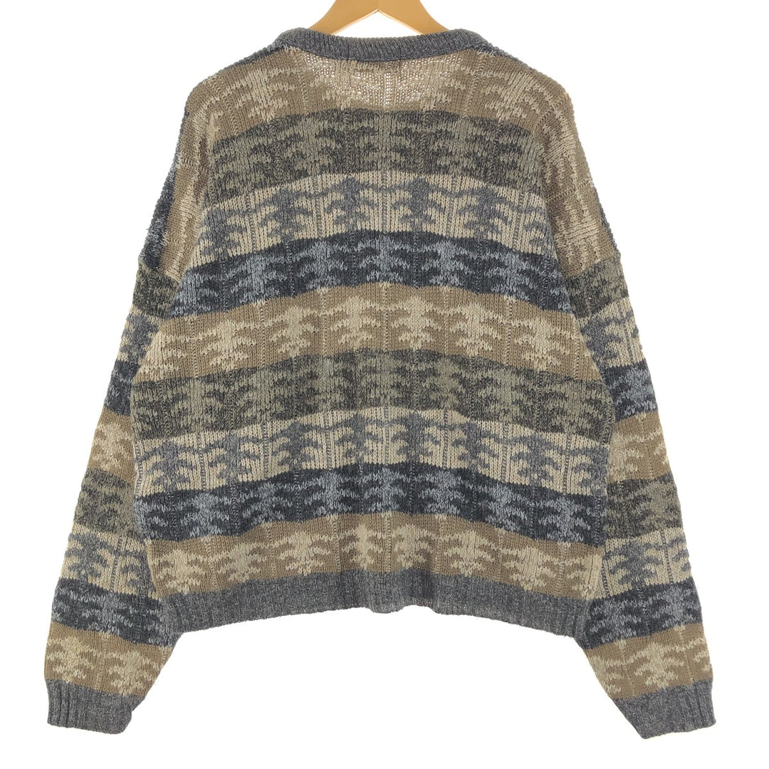 DAVID TAYLOR All-over print acrylic knit sweater Made in USA Men's XL acrylic multicolor Vintage Second Hand