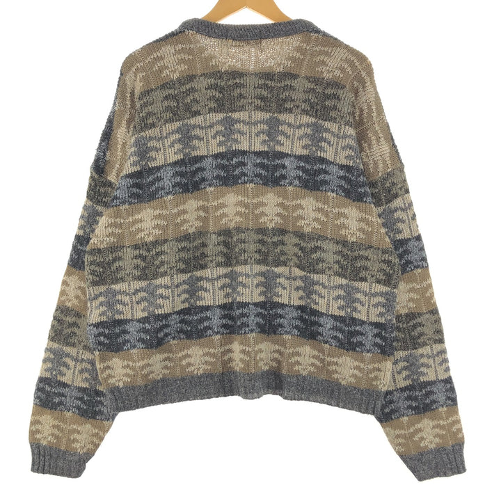 DAVID TAYLOR All-over print acrylic knit sweater Made in USA Men's XL acrylic multicolor Vintage Second Hand