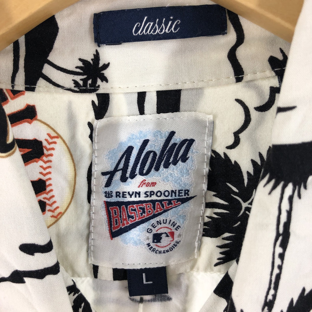 Reyn Spooner BASEBALL GIANTS all-over print rayon Hawaiian aloha shirt, men's L /eaa360738