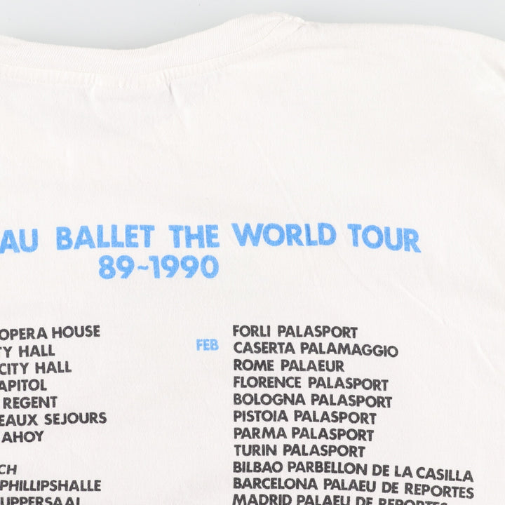 90'S CALIBER SPANDAU BALLET Spandau Ballet WORLD TOUR 89-90 Band T-shirt Band Tee Men's L Vintage /eaa360866