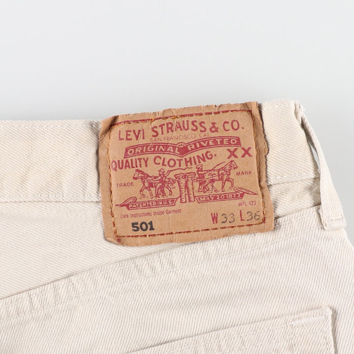 90'S Levi's Levi's 501 Euro Model White Jeans Straight Denim Pants Made in England Men's W30 / eaa361975