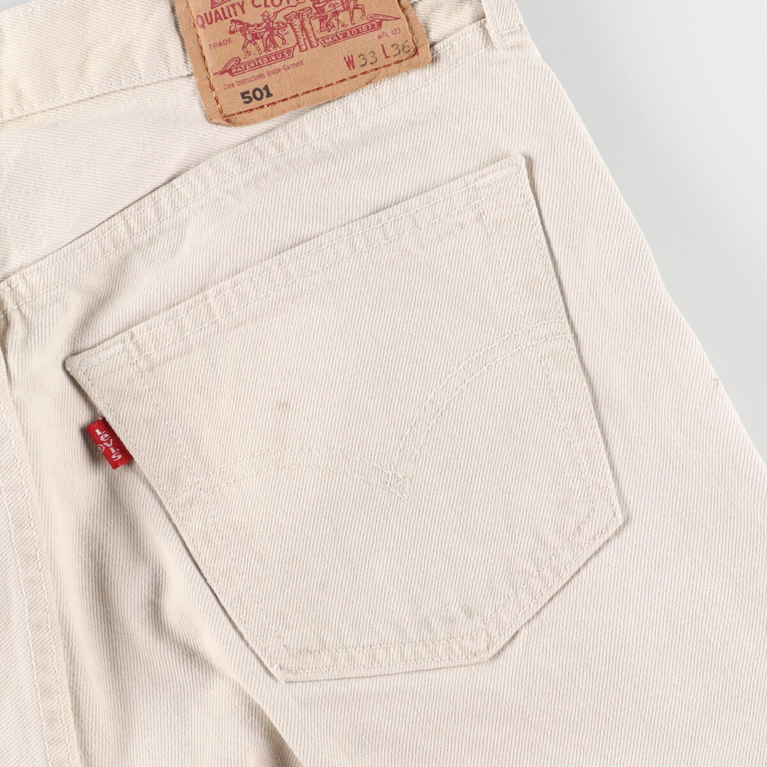 90'S Levi's Levi's 501 Euro Model White Jeans Straight Denim Pants Made in England Men's W30 / eaa361975