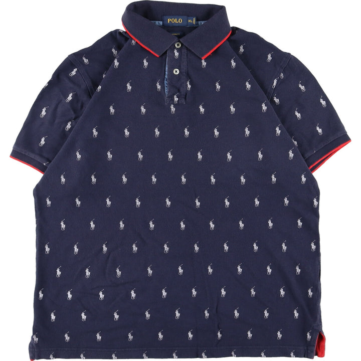 Ralph Lauren CUSTOM FIT all-over print short-sleeve polo shirt, men's L /eaa363616