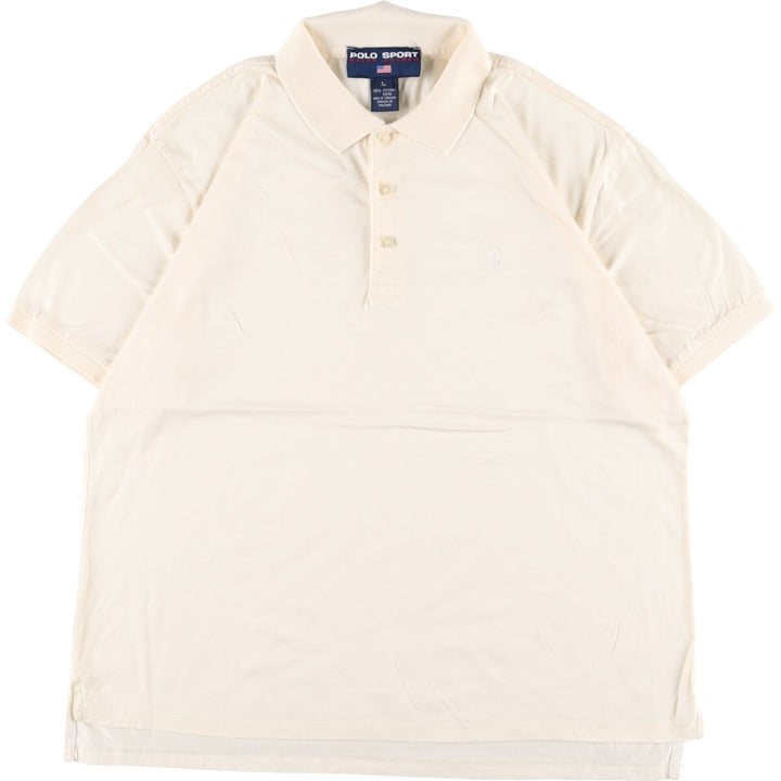 Ralph Lauren POLO SPORT Short-Sleeve Polo Shirt, Men's Size M cotton ivory Vintage Second Hand