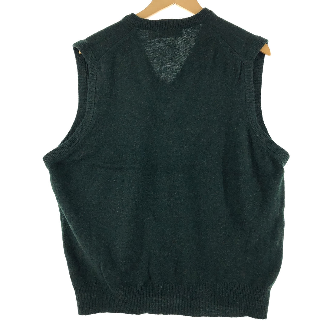 LLBean V-neck wool knit vest, men's L /eaa363846