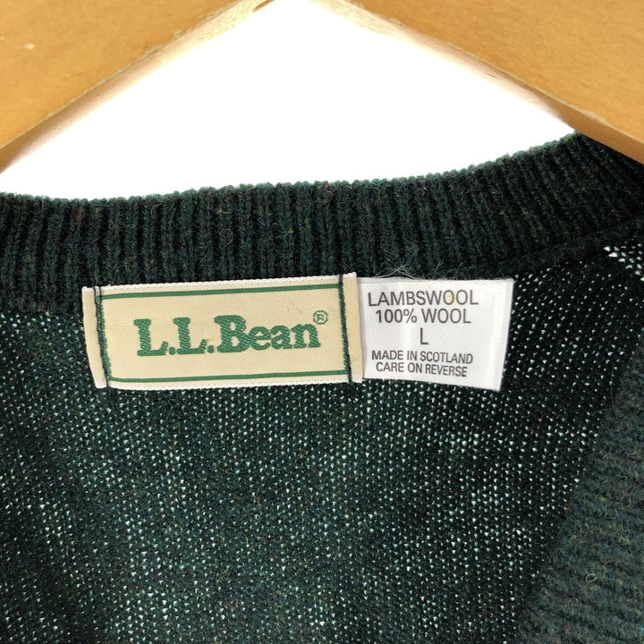 LLBean V-neck wool knit vest, men's L /eaa363846