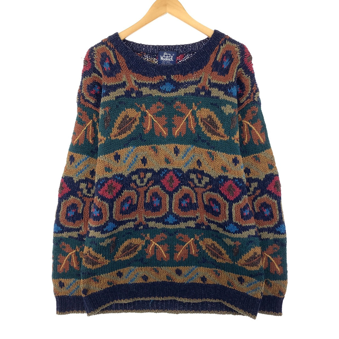 80'S WOOLRICH All-over print wool knit sweater, men's L, vintage / eaa365041