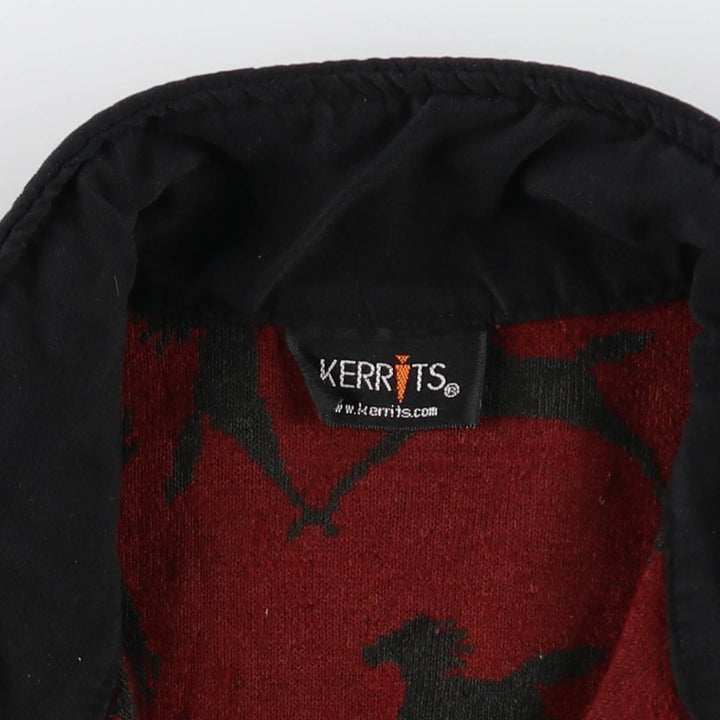 KERRITS all-over print fleece vest, made in Canada, women's size M /eaa365125