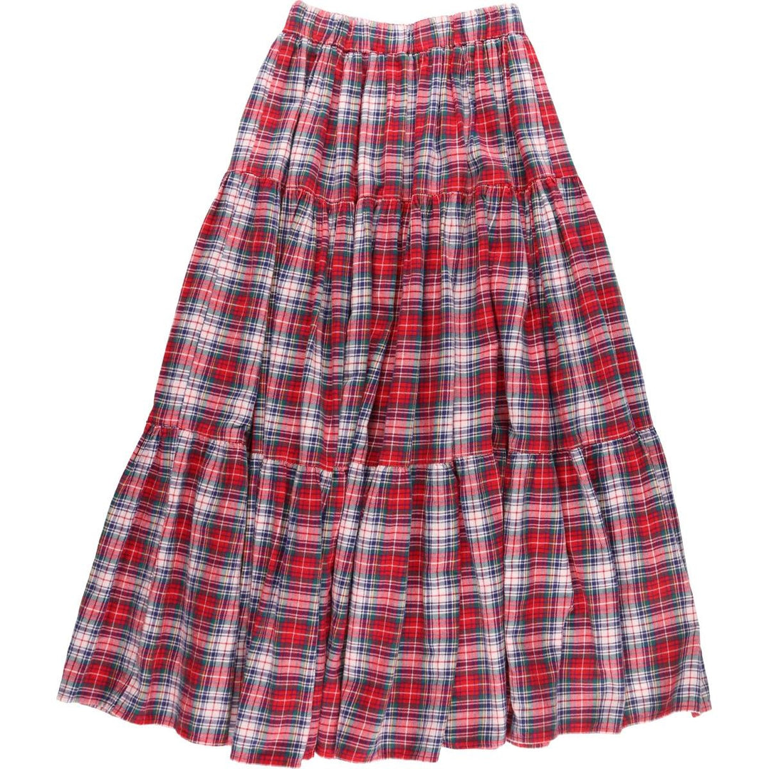 Sharon Young Tartan Check Tiered Skirt Made in USA Women's S Size /eaa365135