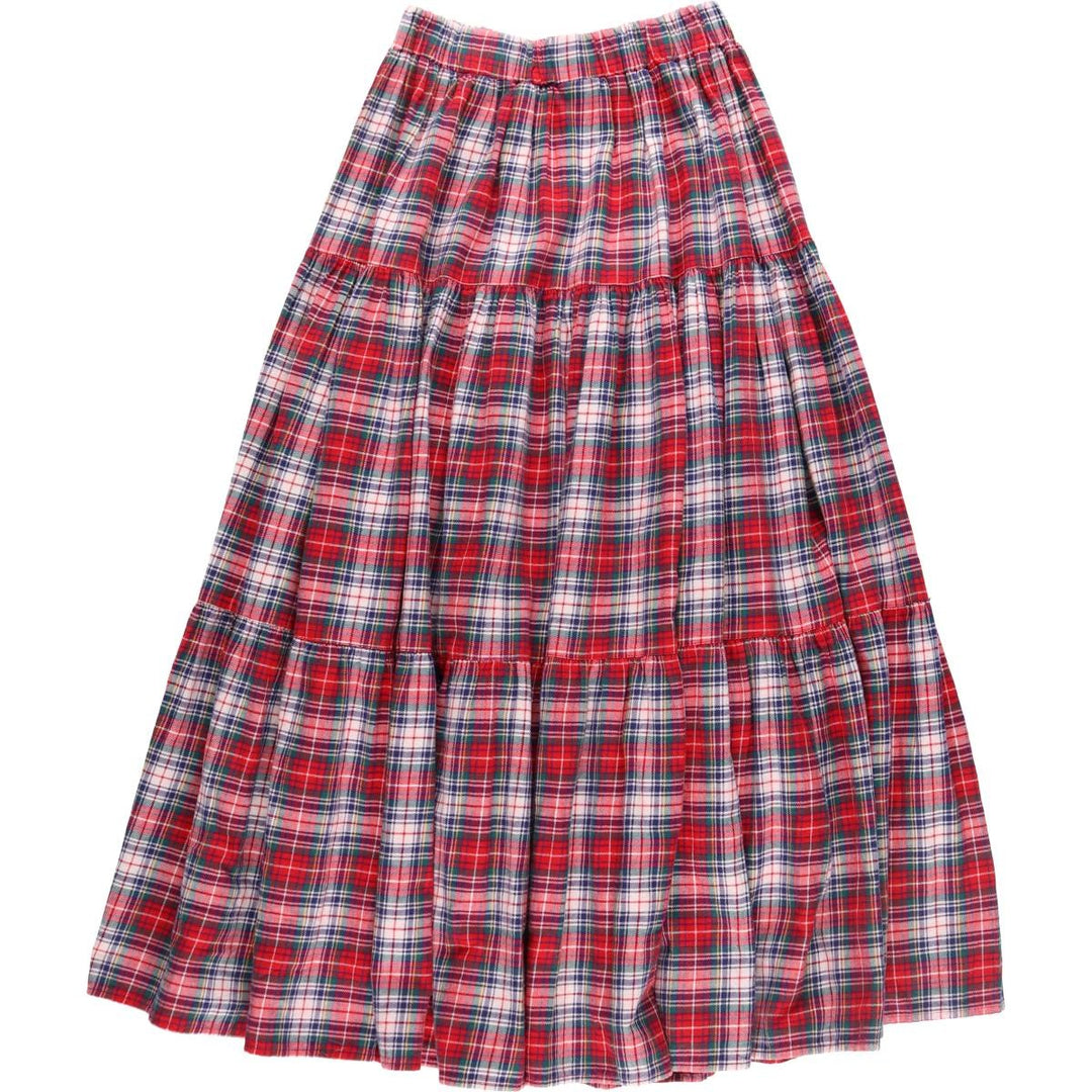 Sharon Young Tartan Check Tiered Skirt Made in USA Women's S Size /eaa365135