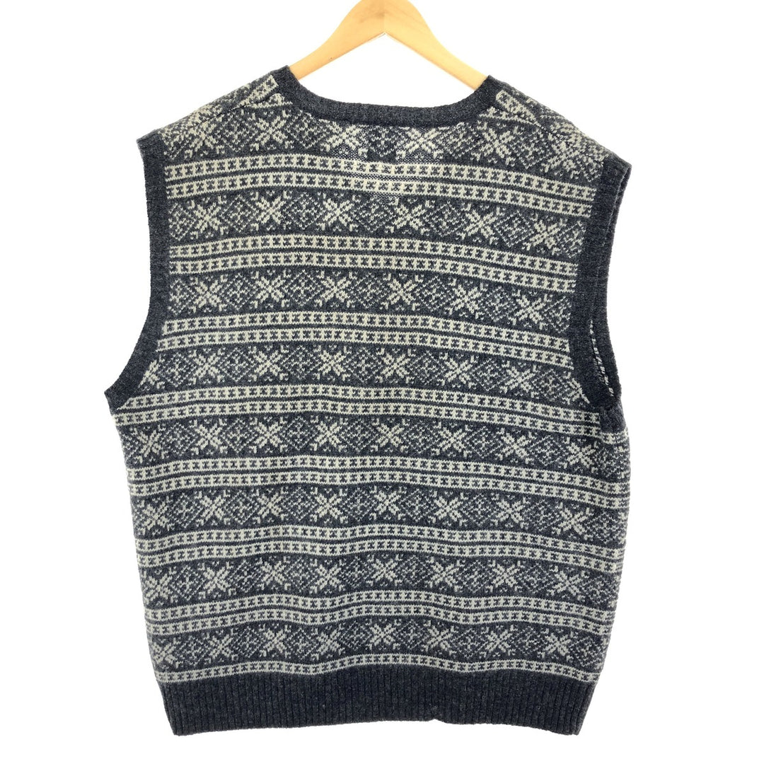 GAP V-neck Snow Pattern Wool Knit Vest Men's XXL /eaa365184