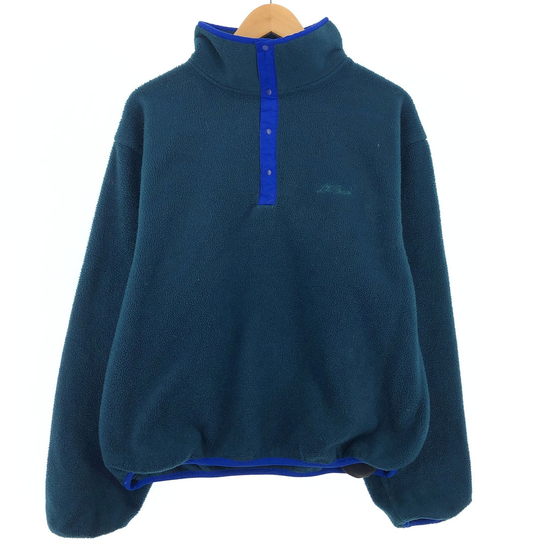 80'S LLBean Half Snap Fleece Pullover Men's L Vintage /eaa365357