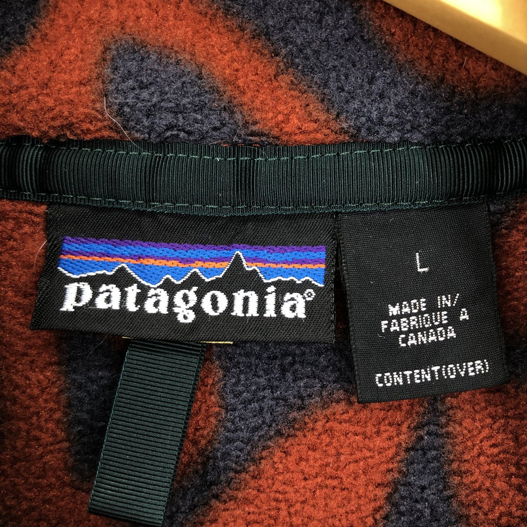 90'S Patagonia Snap Tee, all-over print, half-snap fleece pullover, made in Canada, men's L, vintage /eaa365411