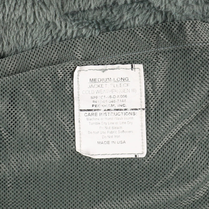 2001 US Military Genuine Jacket Fleece Cold Weather (Gen 3) Military Fleece Jacket Made in USA Medium Long Men's M /eaa365492