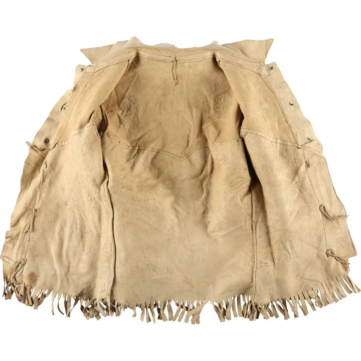 Special price for a fringed suede leather jacket, size S for men / eaa365617