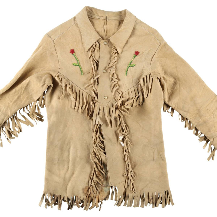 Special price for a fringed suede leather jacket, size S for men / eaa365617