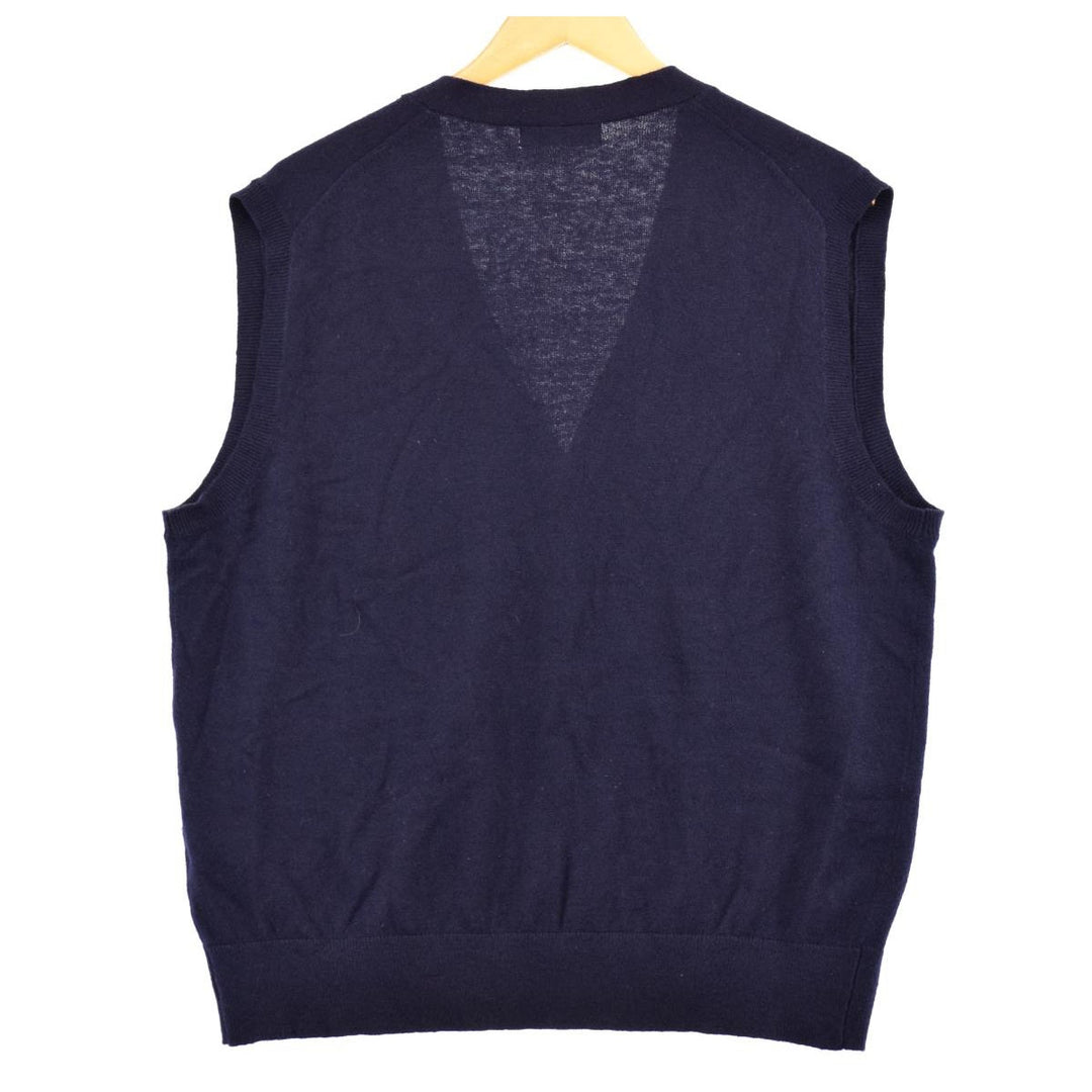 KALLSPIN Open-front V-neck acrylic knit vest, men's L /eaa365651