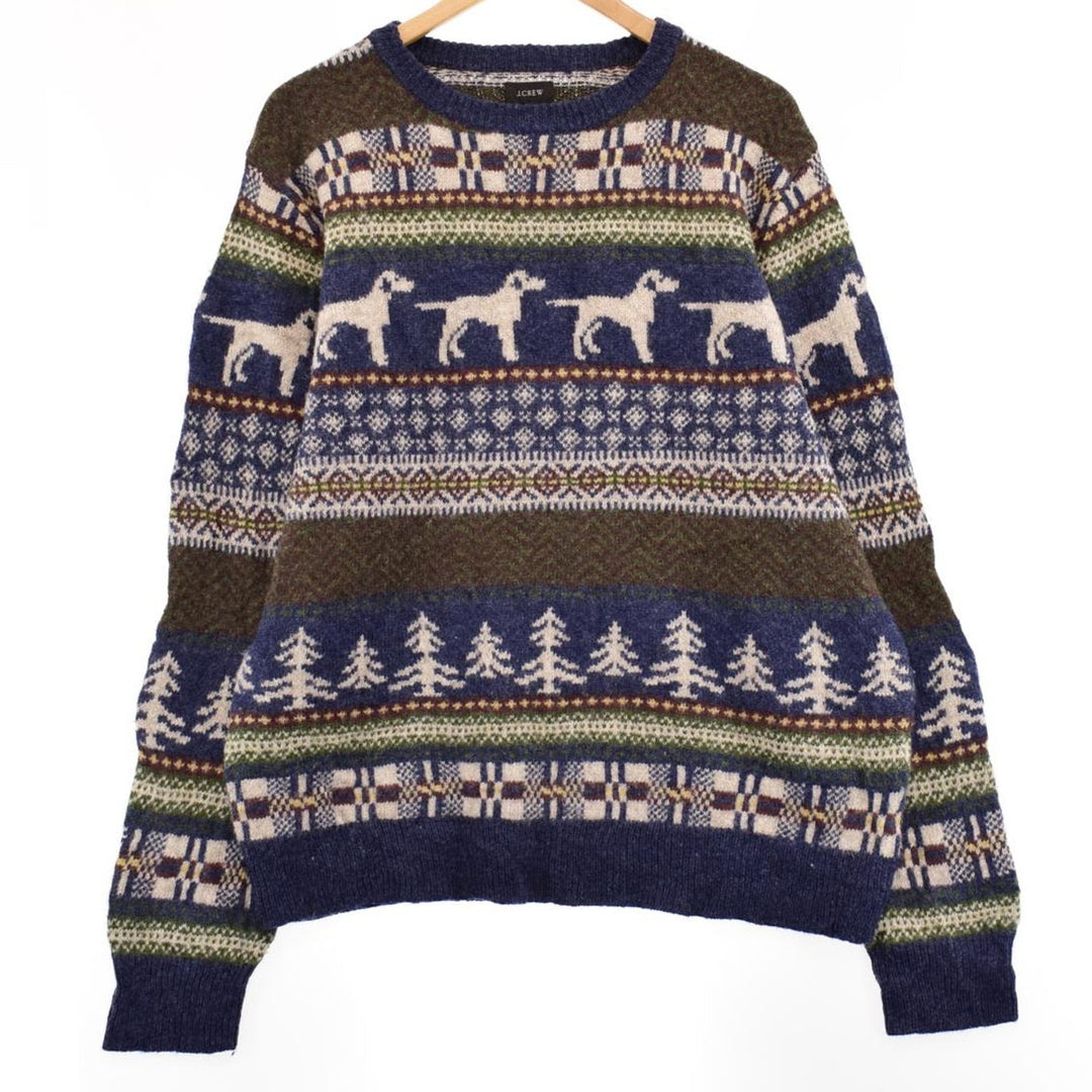 J.Crew All-over print wool knit sweater for men, L /eaa365670