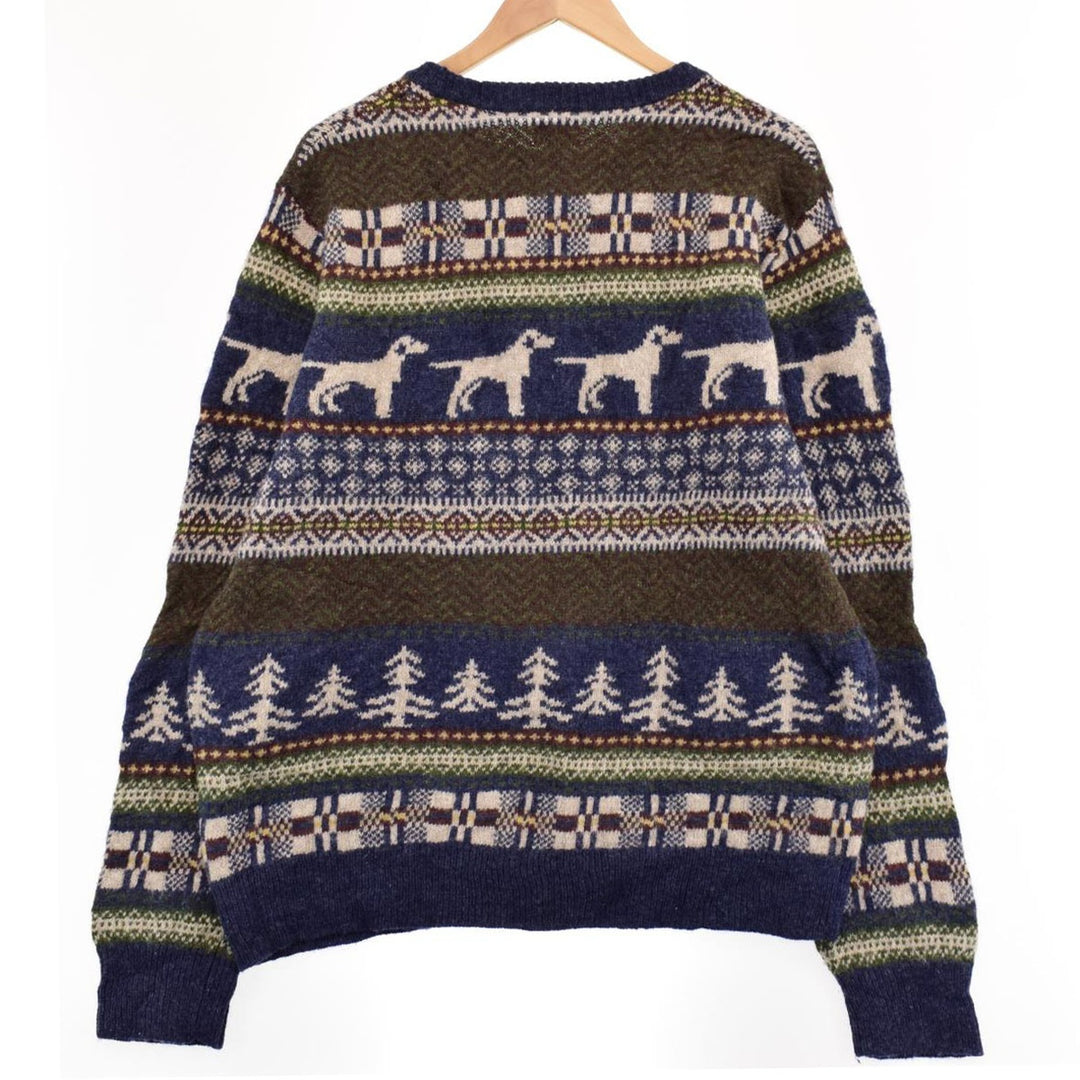 J.Crew All-over print wool knit sweater for men, L /eaa365670