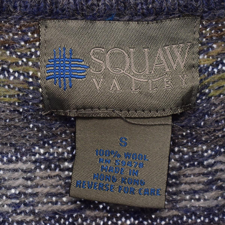 SQUAW VALLEY All-over Fair Isle Pattern Wool Tyrolean Cardigan Women's S /eaa365714